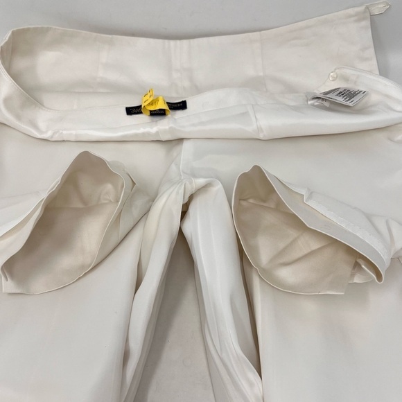 Brooks Brothers White Lined Ankle Pants Size 8 Side Zip Cotton Blend Summertime - Picture 9 of 13